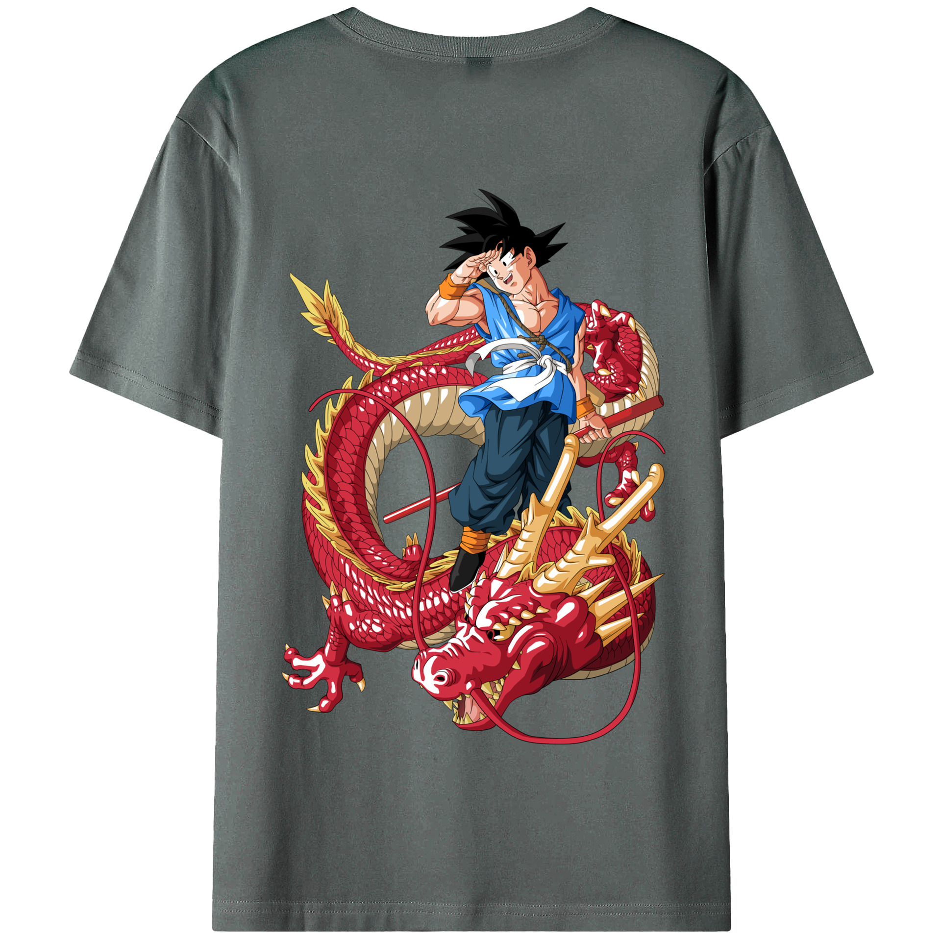 （画像用） ドラゴンボール 孫悟空（そん ごくう）Son Goku カカロット DRAGON BALL Kakarotto 綿100％半袖Tシャツ（背面プリント）